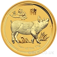 2019 Gold Perth Mint Year of the Pig 1/4oz