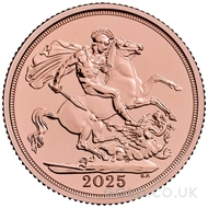2025 Gold Sovereign Coin Charles III Last Rose Gold